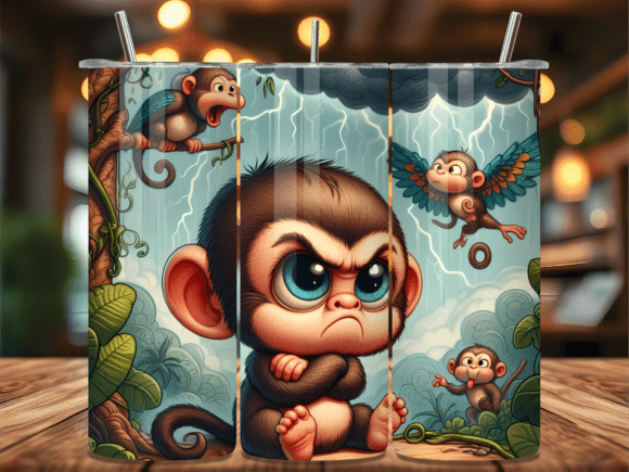 Download Grumpy Monkey in Jungle Tumbler Wrap - Premium Bundle