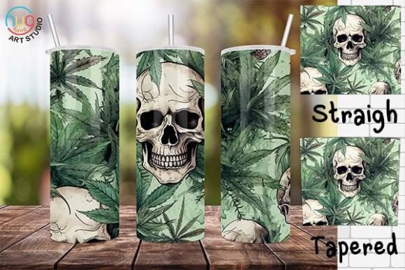 Download Skull Marijuana 20oz Skinny Tumbler - 20oz skinny tumbler Collection