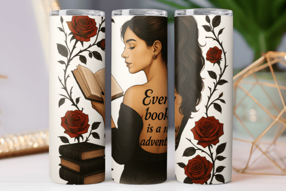 Download Girl Book Lover 20oz Skinny Tumbler Wrap - 20oz skinny tumbler Collection