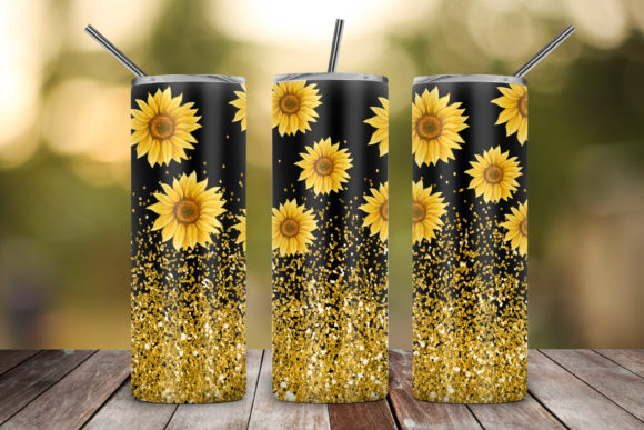 Download Glitter Sunflower 20Oz Skinny Tumbler - 20oz skinny tumbler Collection