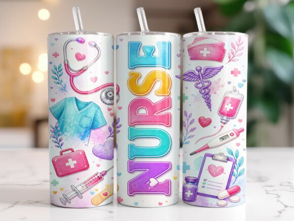 Download Pastel Nurse 20oz Skinny Tumbler Wrap - 20oz skinny tumbler Collection