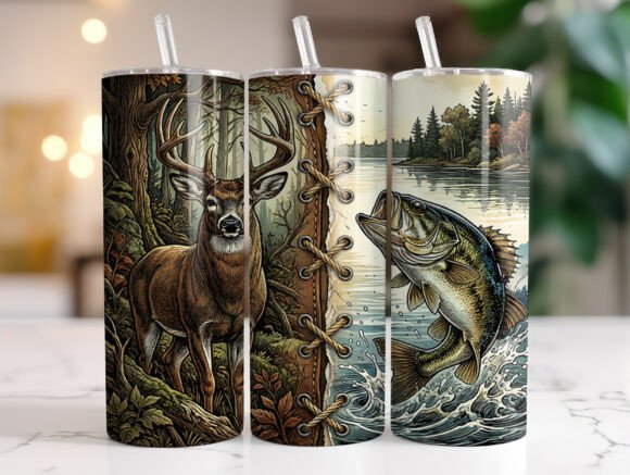 Download Fishing Hunting 20oz Skinny Tumbler Wrap - 20oz skinny tumbler Collection