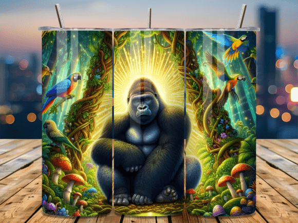 Download Mystical Gorilla Jungle Tumbler Wrap - Premium Resources